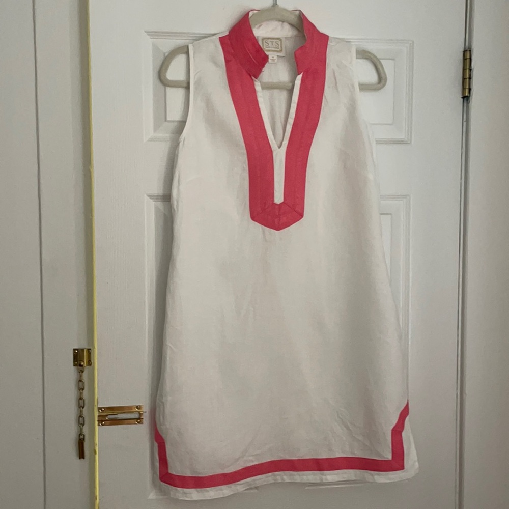Sail to Sable White and pink linen tunic